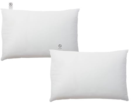 KROWN - Relleno de Cojín AllKomfy con Fibra Hueca Siliconada de Alta Recuperación - Suavidad, Esponjosidad y Libre de Alergias para Casa, Dormitorio y Salón (Pack de 2, 30x50cm)