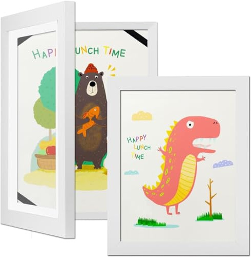 Dmyifan NEU! 2 Stück Bilderrahmen a4 Kinderzeichnungen, Kunstfotorahmen Befüllbarer Klapprahmen, Aufbewahrung Darstellung Kunstwerke, für Schule, Zuhause oder Büro