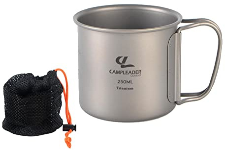 Xiaojikuaipao 250 ml titan campingmugg hopfällbart handtag bärbar drickkopp för vandring picknick resor