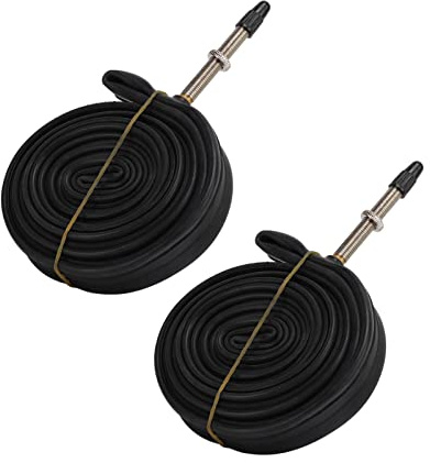 Fahrradschlauch, 2er-Pack, 700 X 23c Butylkautschuk-Fahrradschlauch mit Presta-Ventil, 2 Reifenheber, Straßen- und Schotterfahrräder (700X23C FA Mund 48)