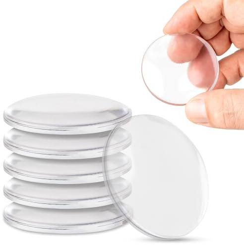 ECENCE Türstopper Wand selbstklebend - 6 Stück - Wandschutz - Türpuffer 50mm - perfekter Schutz für Wände, Türen, Türklinken - Türanschlagpuffer - Wandpuffer Transparent