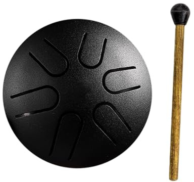 Zungentrommel aus Stahl, Zungentrommel mit Drumstick, Handtrommel | Percussion für Meditation, Yoga, Musikbuch, Schlägel, Handpan-Trommel für Musikerziehung, Konzert, Yoga, Anfänger, Erwachsene