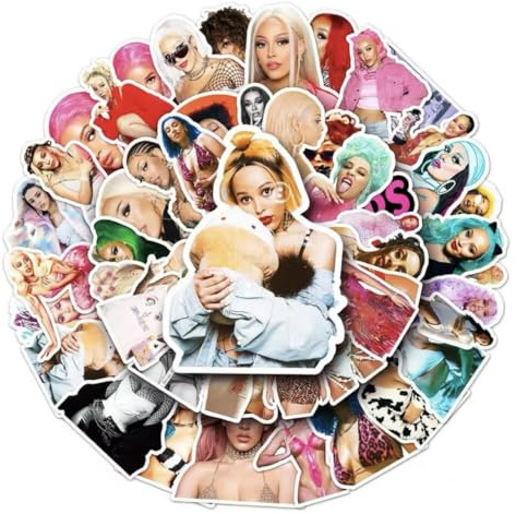 Doja Cat Vinyl Decal Stickers - Set of 50 Die-Cut - Suitable for Laptops, Phones, Cases, Walls, Luggage, Books, and Water Bottles