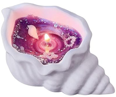 Buerfu Vela perfumada hecha a mano con forma de concha de estrella, vela de gel de cera de soja, velas decorativas para decoración de habitación