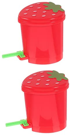 Amosfun 2St lustiges Papageienspielzeug tischabfalleimer mini trash can süßer Mülleimer Wasserflaschen-Organizer Mülleimer für Auto Mini-Spielzeug Mini-Erdbeer- Papagei Spielzeug