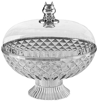 Baoblaze Corbeille à fruits de comptoir, corbeille à fruits, panier de rangement de légumes avec couvercle, présentoir à fruits, assiette à fruits pour, Blanc