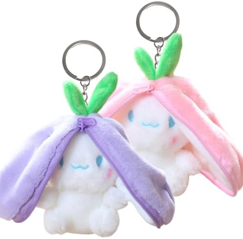 ZPSOSPZ Rabbit Muppet Toys,Reversible Grape Strawberry Plush,Animal Soft Dolls,Rabbit Plush Toy,Cute Fun Stuffed Animals Fluffy Birthday Gifts for Children Kids Girls Boys,2pcs