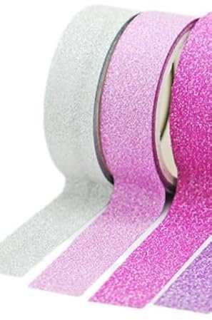 Glitzer Washi Tape Set – 12 Bunte Glitzernde Bänder für Basteln, Scrapbooking und Dekoration, 3m x 15mm, Wiederverwendbar, Kein Kleberückstand, Perfekt für DIY-Projekte