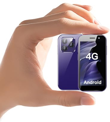 ZOKOE Mini Smartphone 4G écran 3 Pouces 2000 mAh 2.0+5.0 mégapixels, déverrouillage du Visage Téléphone Compact pour Enfants (Violet, 2GB+16GB)