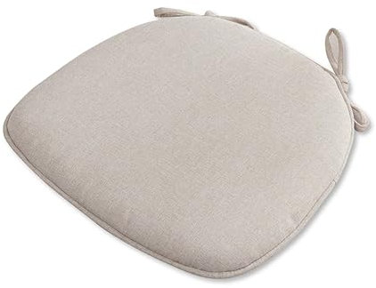 ZIBENE Stuhlkissen mit Badezimmern Landhausstil, Sitzkissen 40 x 40 cm 4er-Set, waschbare Stuhlkissen, halbrunde Stuhlkissen für Sessel, Vintage Leinen Sitzpolsterung Esszimmer Beige