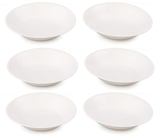 Best House | Bowl Set | Salad Soup Fruit Bowl Set | Opalware | White | 8.5/21.5 cm X 3.7cm Height | Set of 6 PCS | Microwave, Oven, and Dishwasher Safe, Serving Dinner Bowl Dinnerware Set