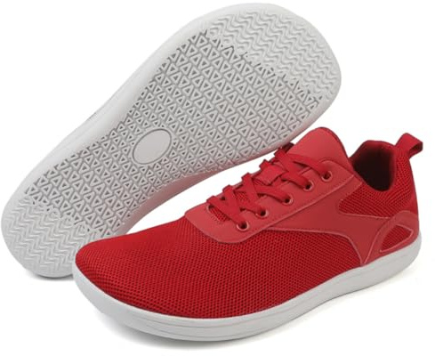 ZEPYFXIT Scarpe Minimaliste Donna Scarpe Barefoot Uomo Leggeri Traspiranti Flessibili Scalzi Sportive da Esterno Scarpe da Corsa Fitness, Rosso 8814, 39 EU