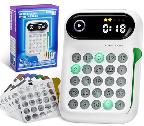 Science Can Speed Numbers Handheld Puzzle Spielkonsole für Memory Spiele Mit 100 Herausforderungen,Tragbare Reisespiele für Autofahrten 3 in 1 STEM-Lernspielzeug für Kinder 5 6 7 8 Jahre alt