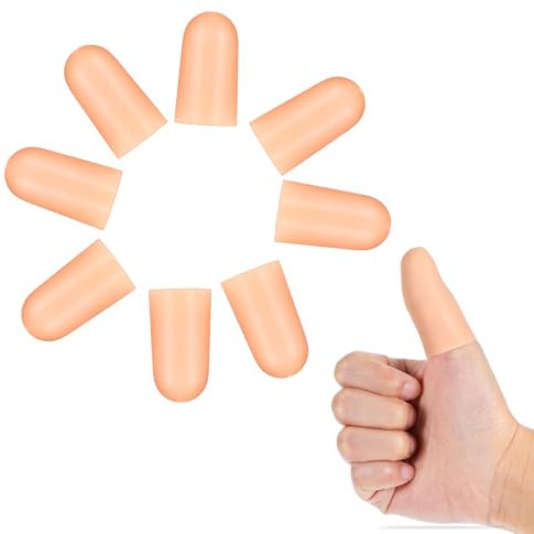 Qianyu 8 piezas de gel protector de dedos color carne vendajes de apoyo impermeable fundas reutilizables elásticas