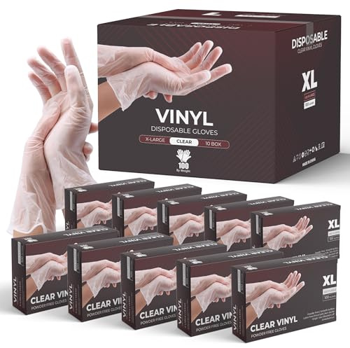 eatasty Transparente Vinyl-Handschuhe, Uni, Größe XL, 1000 Stück