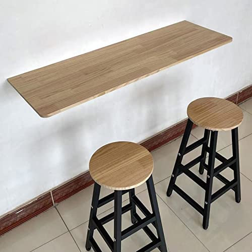 Wall-Mounted Foldable Desk for Small Spaces, Drop Leaf Kitchen Breakfast Bar Table, Compact Workstation for Home Office & Laundry Room, Space-Saving Design (60x20in)