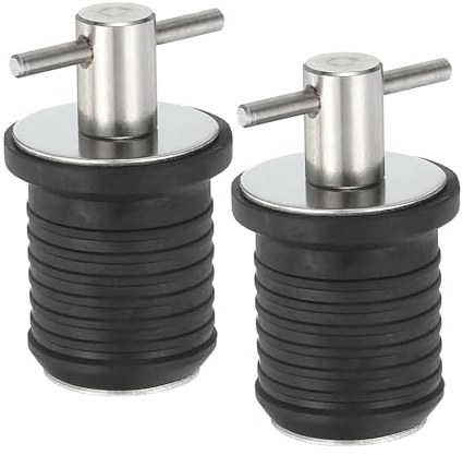 Dilireba 2 Stück Bootsablassstopfen, Marine T-Griff Ablassstopfen, Boot Ablauf Stöpsel, Schnapp Ablauf Marine Dreh Stöpsel, Boot Kompressionsstopfen Gummistopfen, Für 25 Mm Loch Boot Marine Zubehör