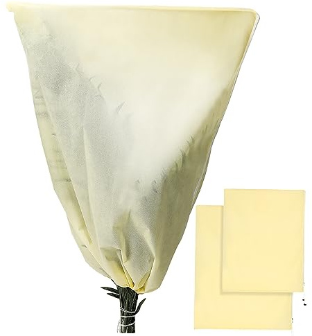 Toyvian 2 Pezzi Borsa Protettiva Gelo Sacchi Isolare Materiale Congelare Le Coperture delle Piante Protettivo Vello Coperture con Coulisse Pianta Copre Cerniera da Tessuto Non Tessuto