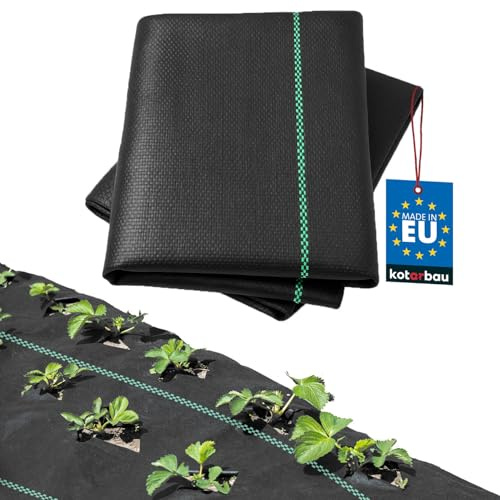 KOTARBAU® Fieltro para malas hierbas para jardín, 1,1 x 5 m, 70 g/m², polipropileno, color negro, permeable al agua, extremadamente resistente a la rotura, para jardín, vellón de jardín contra malas