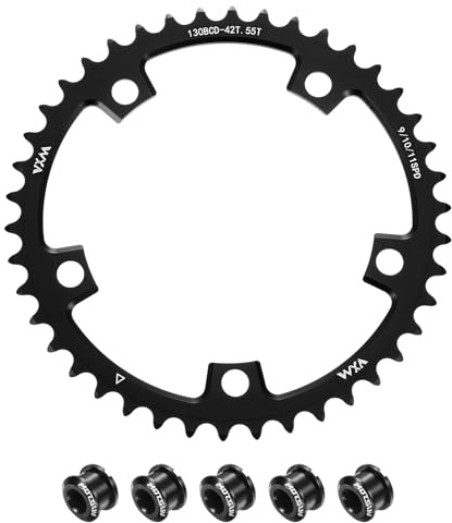 sourcing map Bike Chainring Set 39T Round Narrow Wide Single Aluminum Chainring Chainwheel with Double Bolts for Road Bike