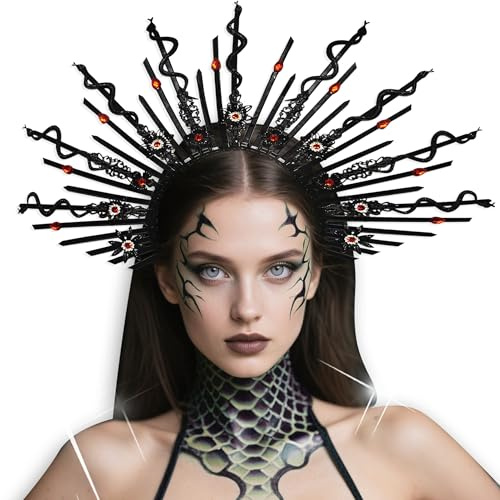 BACH AND BOOZY Medusa Kopfbedeckung Schlange Stirnband Medusa Kostüm Zubehör Kostüm Frauen Halloween Weihnachten Party Kostüm Zubehör