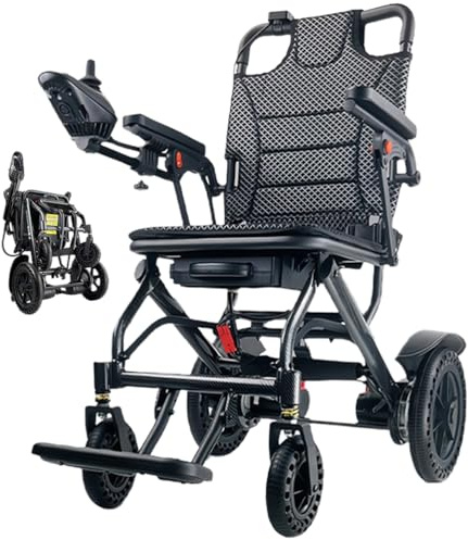 Juodkeo Faltbarer Elektrorollstuhl für Erwachsene, Elektrische Rollstühle für Reisen mit 360-W-Motor, All Terrain, Für Outdoor, Reisen, Einkaufen