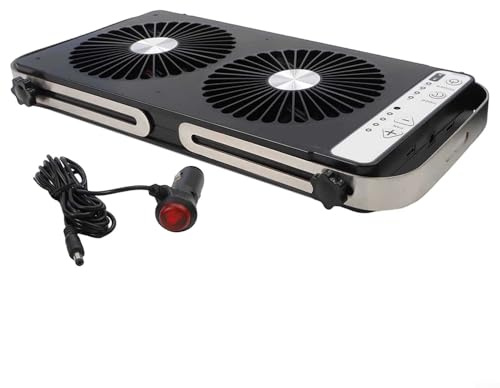 Ventilateur de fenêtre de toit pour camping-car offrant une circulation d'air sûre et une adaptabilité à différents modèles (noir)