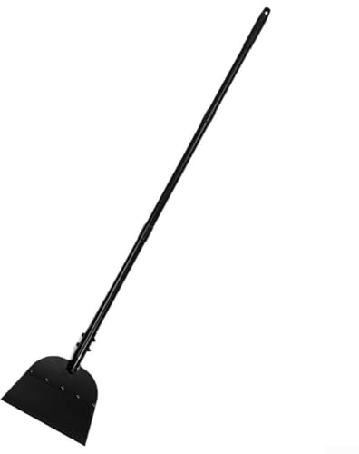 Pala da neve regolabile con manico lungo, 98-135 cm, per una rimozione efficace di neve e ghiaccio, bordo del prato e diserbo da giardino (nero)