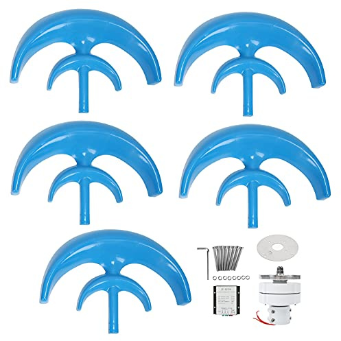 Hyuduo Set di Eoliche, Generatore Ad Assi Verticali a 5 Pale con Controller 1200 W per Barche e Cabine (#12)