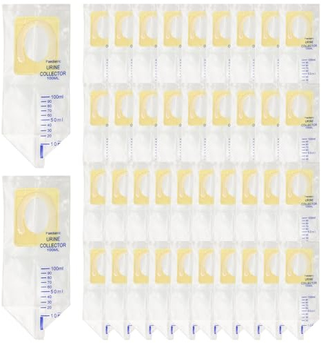 Behogan 120 sacchetti per urina per bambini, 100 ml, sacchetti per urina in viaggio, sacchetti per urina portatile, con superficie adesiva e protezione dalle perdite, adatti per bambini durante i