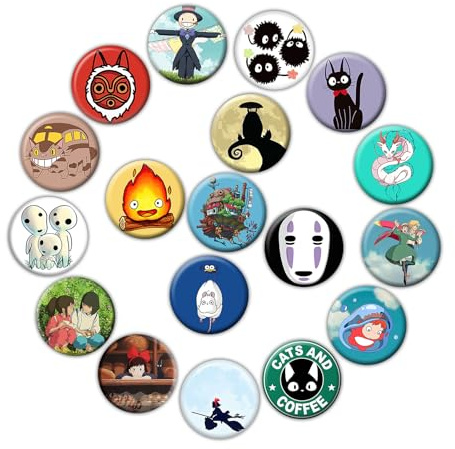 GTOTd Funny Soot Pins Set Buttons Anstecker (18 Stück 3.8cm) | Cute Cartoon Pins Brooch Badges Party Dekoration für Kleidung Taschen Rucksack Jacken Zubehör Crafts Decor Teens