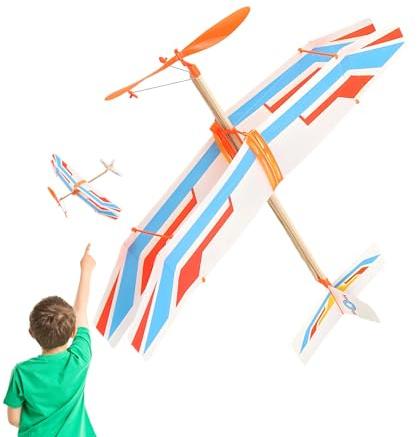 Genérico Elastic Plane Plane with Elastic Band Propulsion for Outdoor Sports Camping Garden Kids Girls Adults Students Youth