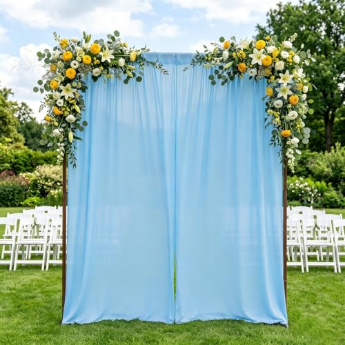 Rideau de fond de mariage bleu 150 x 300 cm