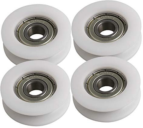 BQLZR 34x10,5mm bianco rotondo U-tipo scanalatura ruote guida pista cuscinetto a rulli puleggia per hardware mobili pacchetto di 4