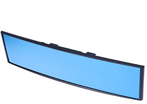 VOSAREA Specchietto retrovisore auto universale Grandangolo Panoramico antiabbagliante Specchietto retrovisore Visione ampia Specchio curvo 300x75mm (blu)