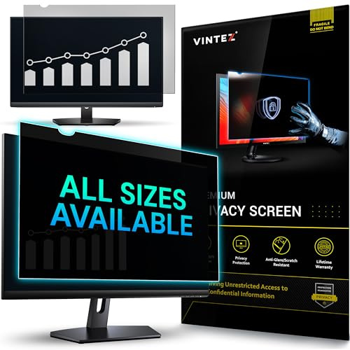 VINTEZ 31.5 Inch 16:9 Privacy Screen for Computer Monitor and Laptop - Anti Glare Protector Film Blue Light Filter Eye Protection - Computer Screen Privacy Shield, [1 Pack]