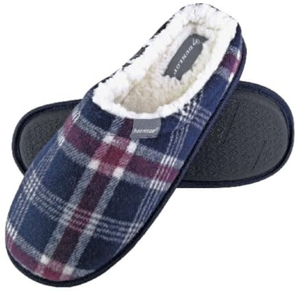 DUNLOP - Homme Confortables Eponge Hiver Chaudes Pantoufles Chaussons de Maison (42 EU, 7179 Navy)