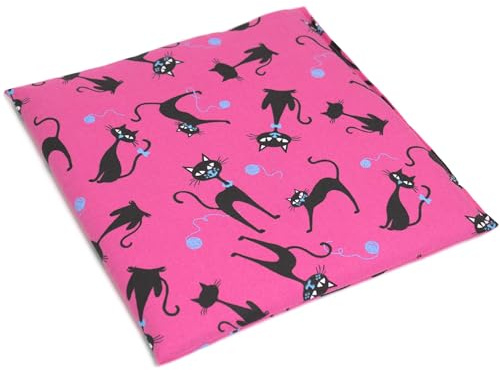 Bio-Dinkelkissen 19x19cm Katzen-pink. Kleines Körnerkissen Wärmekissen & Kältekompresse
