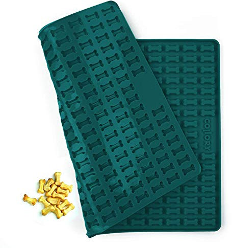 Collory® Mini Knochen (2cm) Silikon Backmatte, Backform für mini DIY Hundekekse und Leckerlis, Knochenbackform, Pralinenform, Antihaftend und Lebensmittelecht (BPA-Frei)