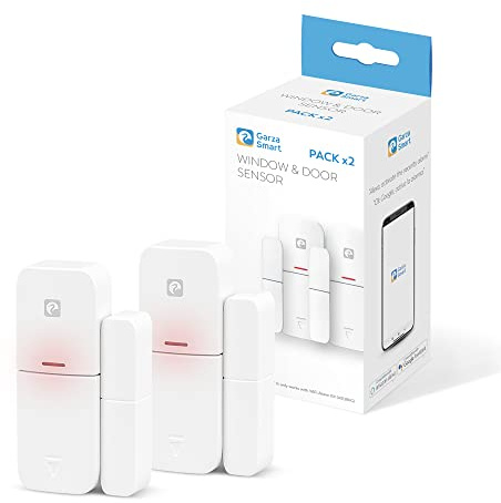 Garza Smart - Pack de 2 unidades Sensor Apertura de Puertas y Ventanas, Requiere el Kit de Alarma de Garza, Control Remoto a traves de App iOS/Android