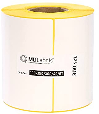 MD Labels 300 etichette termiche bianche su rullo, 100 x 150 mm, etichette di spedizione 4 x 6