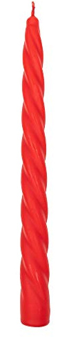 Edle Spiralkerzen Vintage No. 1 in Rot Matt - 5 Stück Twisted Candles I gedrehte Spiral Kerzen Stabkerzen Spitzkerzen - 23 x 2,2 cm - Trendkerzen