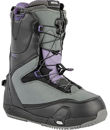 Nitro Damen Snowboards CAVE TLS '23 Step ON All Mountain Freestyle Freeride Schnellschnürsystem Boot Snowboardboot, Black-Charcoal, MP 25,5 // EU 39 1/3 // US 8