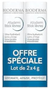 Bioderma Atoderm Ultra-Hydrating Lip Stick Lot of 2 x 4g