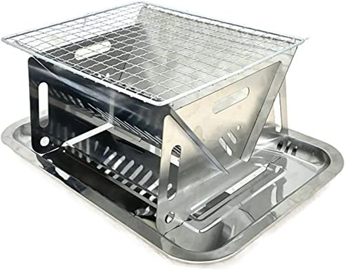 Gasgrill Klappbarer Mini-Grillofen Kochherd Tragbarer Edelstahl-BBQ-Grill Outdoor-Camping-Grill-Werkzeuge Abnehmbarer Herd