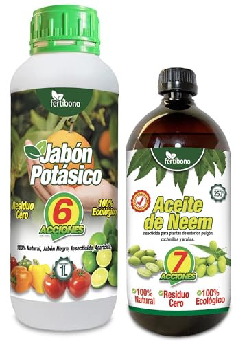 Fertibono JaboNeem - Jabón Potásico con Coco y Aceite de Neem - 1L + 250ml - Solución Multiusos - 100% Ecológico y Biodegradable