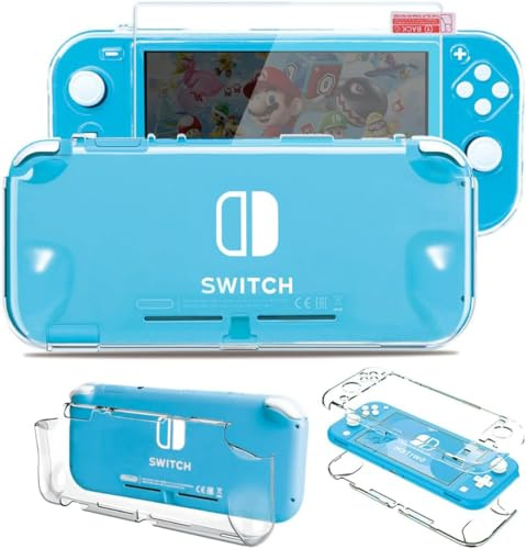 Coque Switch Lite avec protection d'écran HD trempé pour Nintendo Switch Lite, coque de protection transparente pour Nintendo Switch Lite coque rigide avec protecteur d'écran Switch Lite pour filles