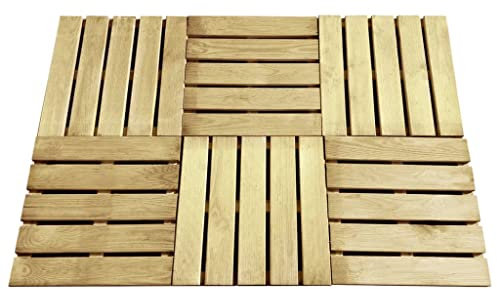 Générique Dalles de terrasse 6 pcs 50x50 cm Bois Vert,Tapis & revêtements de sol-44946