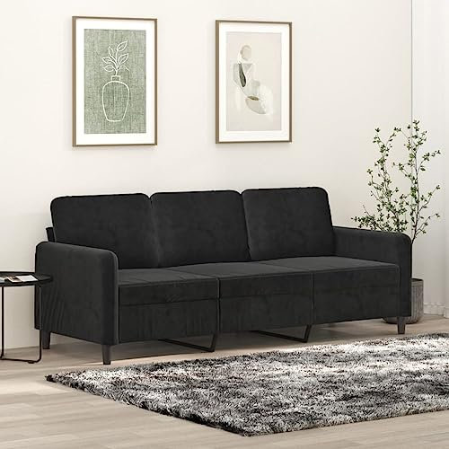 ZEYUAN 3-Sitzer-Sofa Schwarz 180 cm Samt, Loungesofa, Sofas & Couches, Relaxsofa, Couch für Wohnzimmer, Couch Mit - 359457