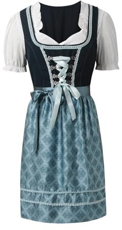 Dirndl Damen Midi Trachtenkleid Trachtenkleid Dirndlkleid Trachten Kleid + Dirndlbluse+schürze Dienstmädchen Uniform Für Oktoberfest Besondere Anlässe Dirndl Damen Große Größen